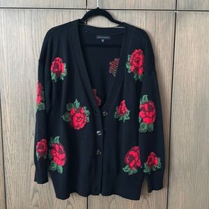 Sanctuary long cardigan with rose details